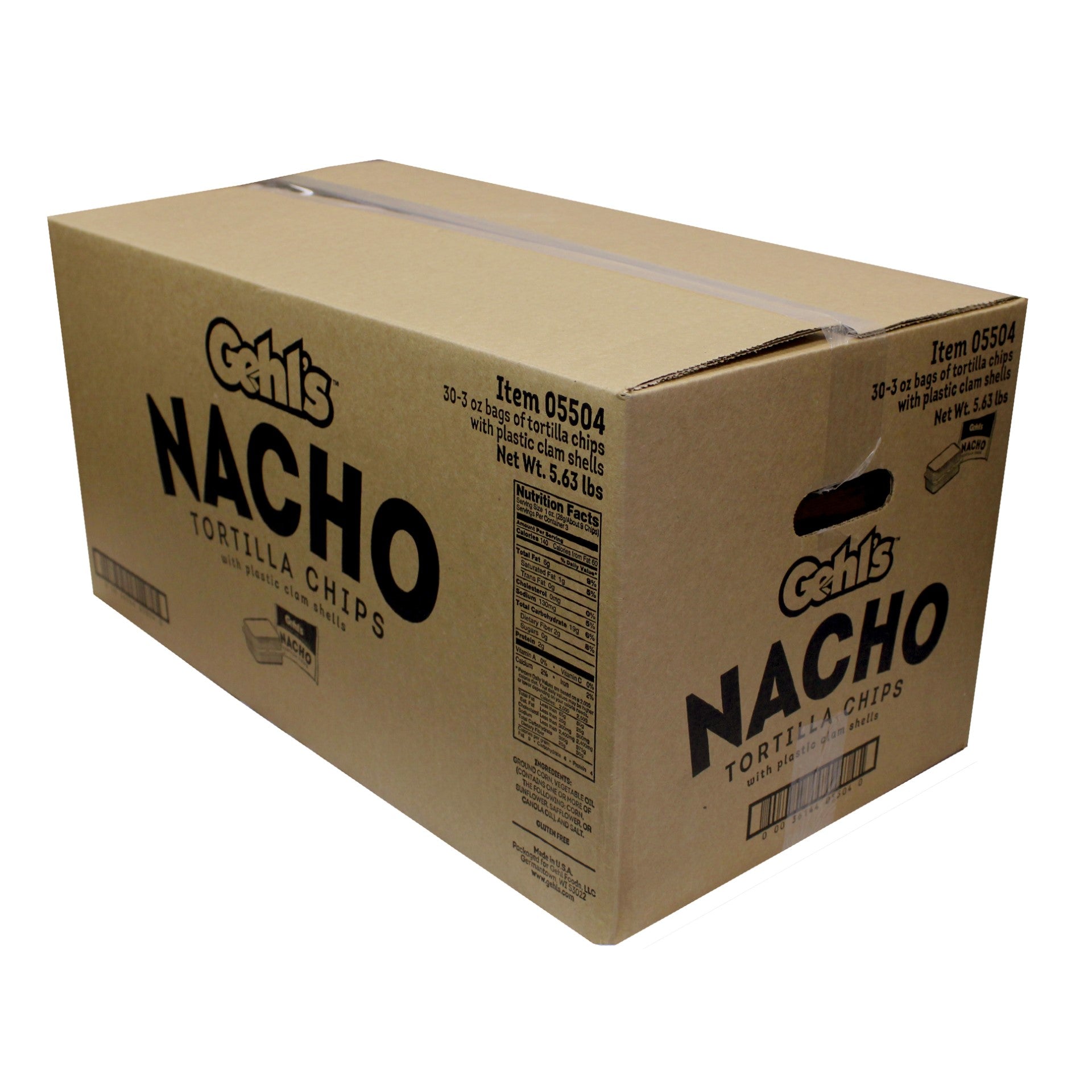 Gehl's Tortilla Chips Clam 3 Ounce Size - 30 Per Case.