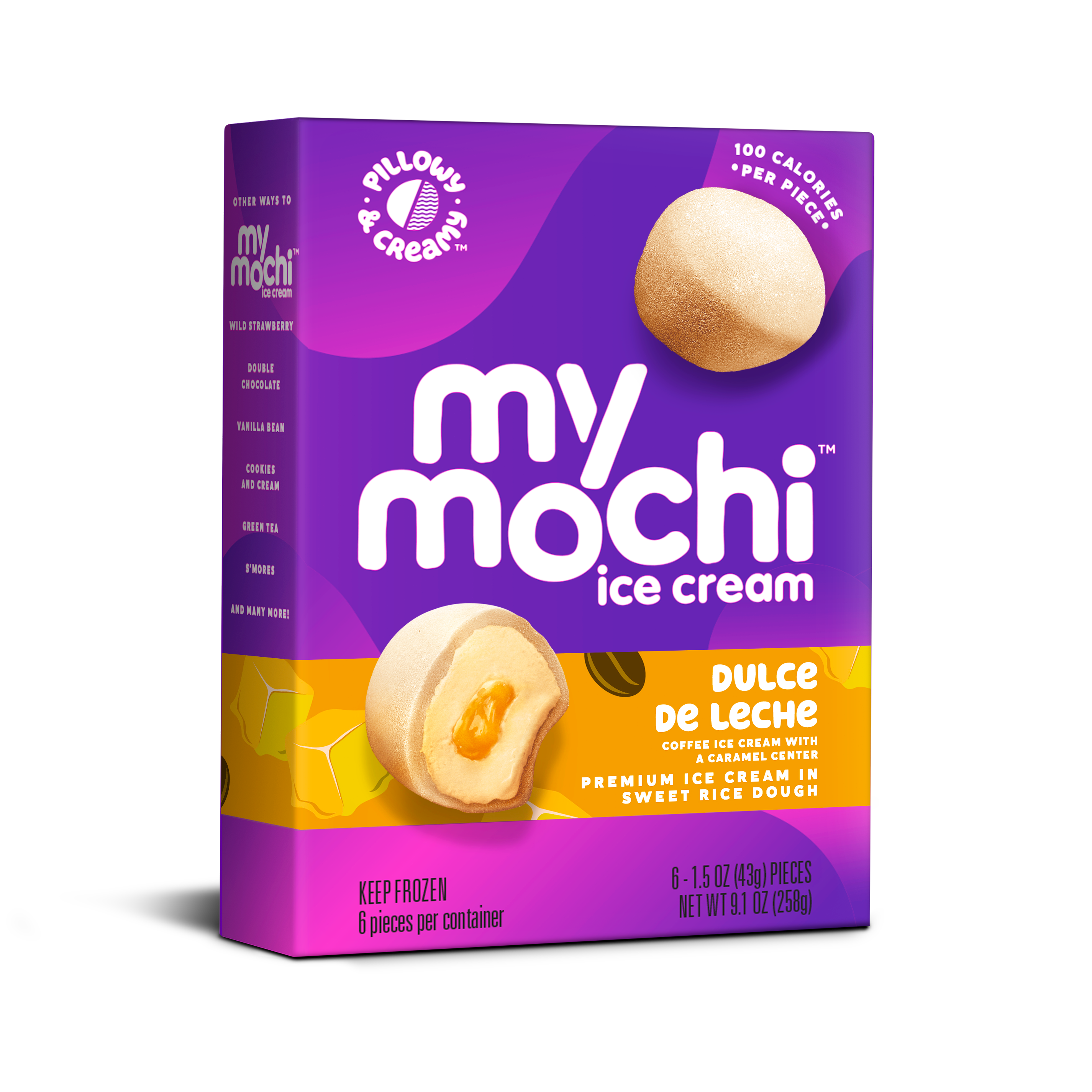 Mymochi Dulce De Leche Mochi Ice Cream 6 Count Packs - 12 Per Case.