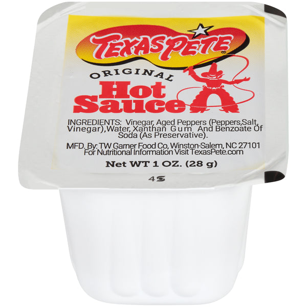 Texas Pete Original Hot Sauce Dipping Cup 1 Ounce Size - 150 Per Case.