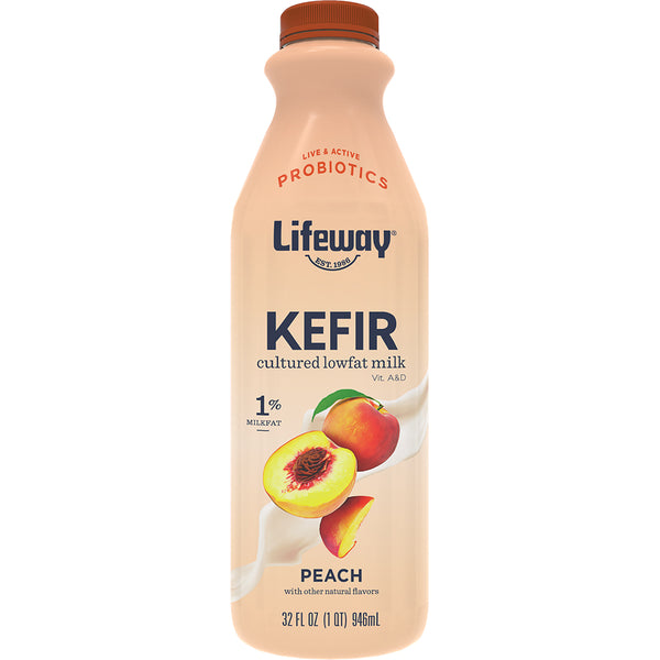 Peach Low Fat Kefir 32 Fluid Ounce - 6 Per Case.