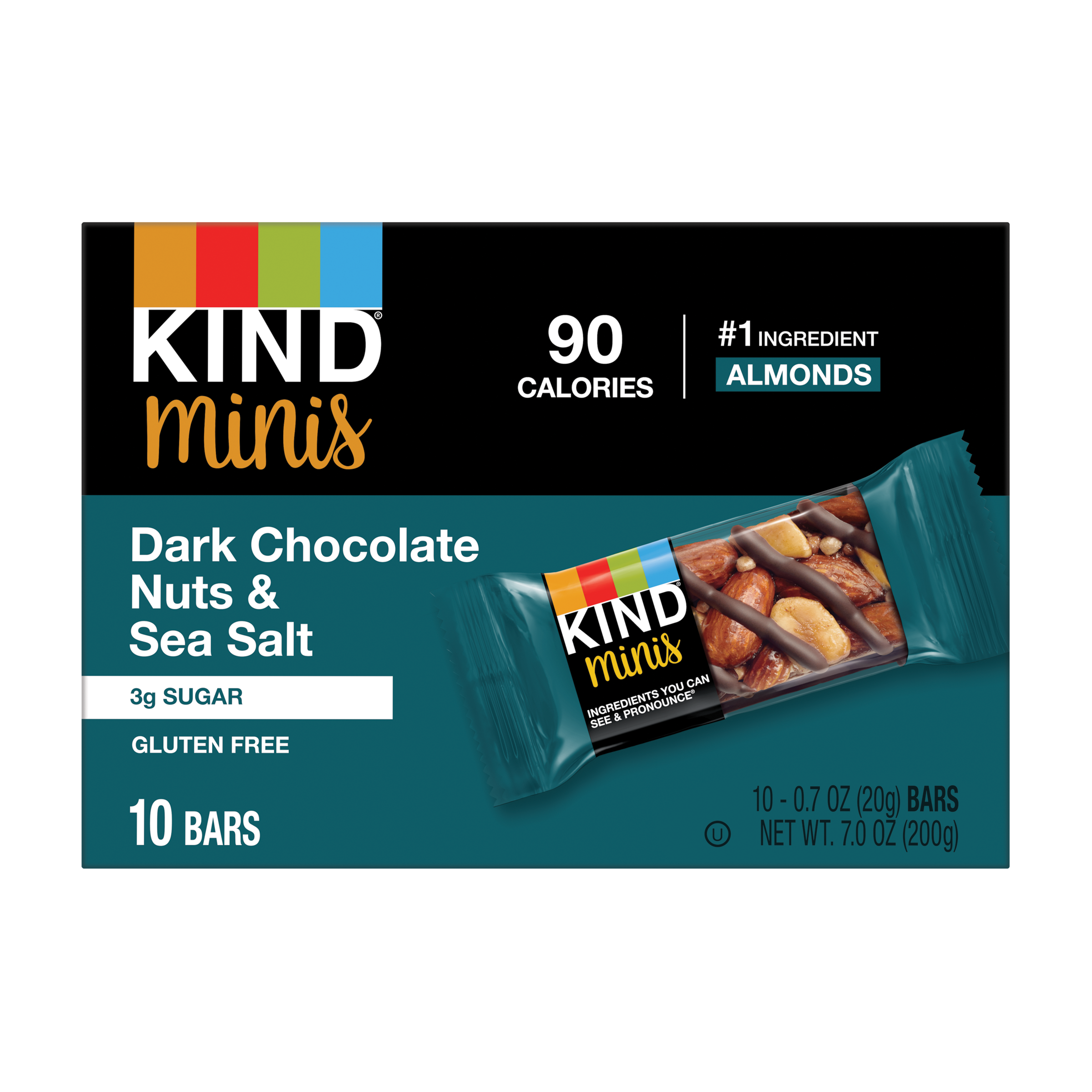 Kind Healthy Snacks Mini Dark Chocolate Nutsbar 7 Ounce Size - 8 Per Case.