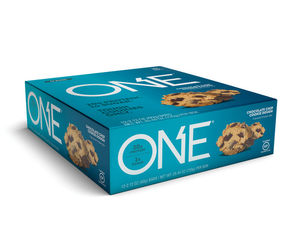 One Brand Chocolate Chip Cookie Dough Bar 2.12 Ounce Size - 72 Per Case.