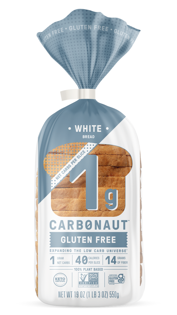 Carbonaut White Gluten Free Bread Low Carb 19 Ounce Size - 8 Per Case.