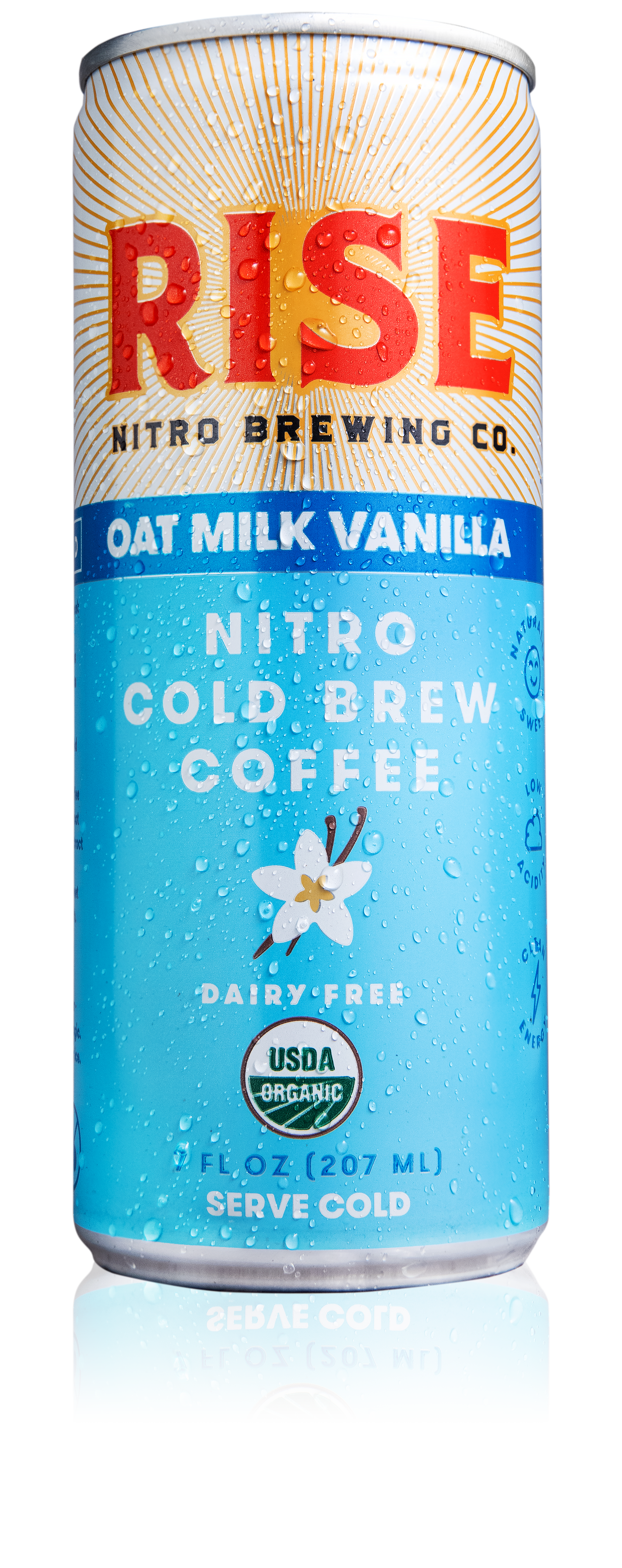 Rise Brewing Co Vanilla Oat Milk Cold Brewlatte Nitro 7 Fluid Ounce - 12 Per Case.