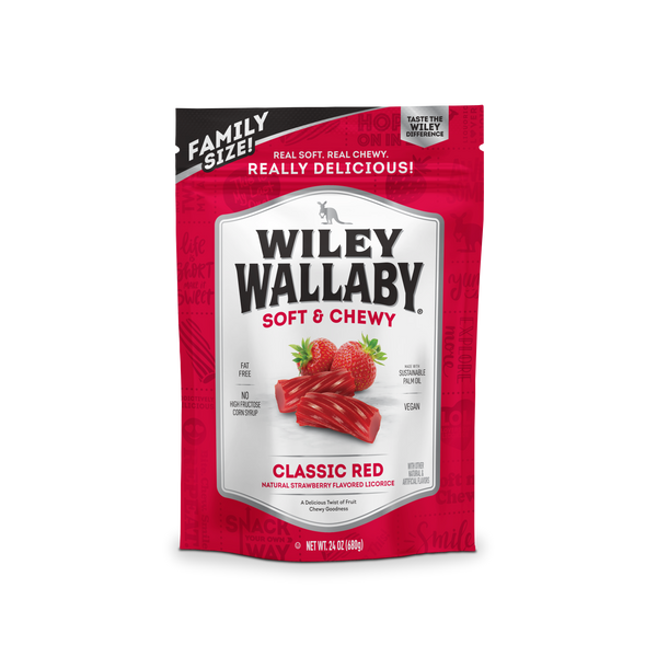 Wiley Wallaby Licorice Red 24 Ounce Size - 10 Per Case.