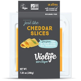 Vegan Cheddar Slices 7.05 Ounce Size - 8 Per Case.