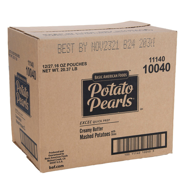 Potato Pearls® Excel® Creamy Butter Mashed Potatoes With Skins 27.16 Ounce Size - 12 Per Case.
