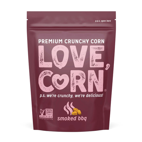Love Corn Barbecue Impulse Bag 1.6 Ounce Size - 10 Per Case.