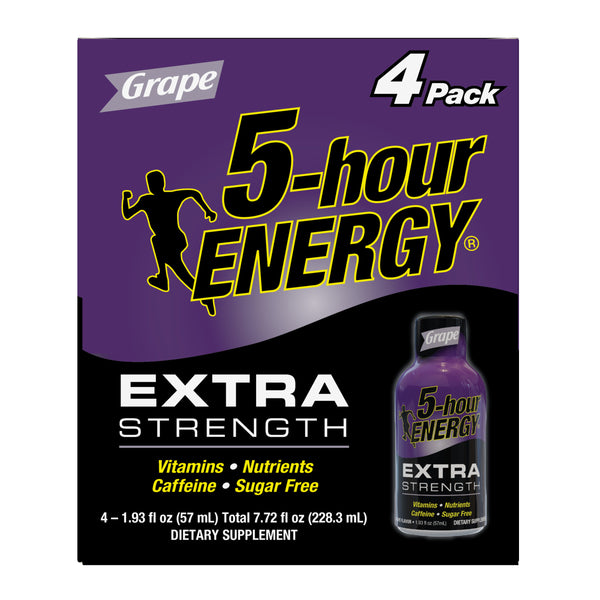Hour Energy® Shot Extra Strength Grape 7.72 Fluid Ounce - 12 Per Case.