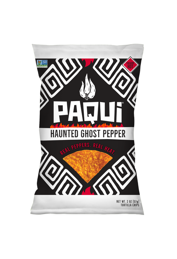 Paqui Haunted Ghost Pepper Tortilla ChipCase 2 Ounce Size - 6 Per Case.