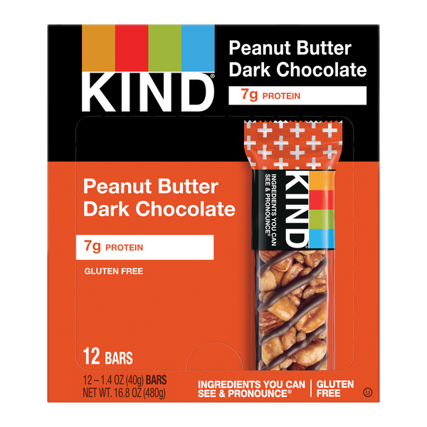 Kind Healthy Snacks Peanut Butter Dark Chocolate Bar 1.4 Ounce Size - 72 Per Case.