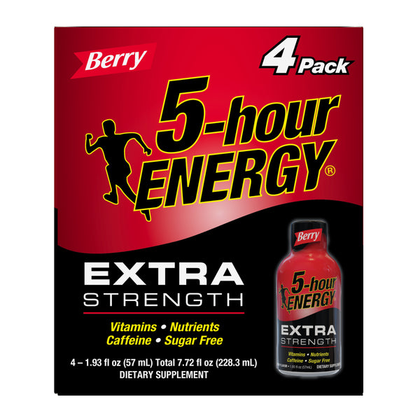Hour Energy Shot Extra Strength Berry 7.72 Fluid Ounce - 12 Per Case.