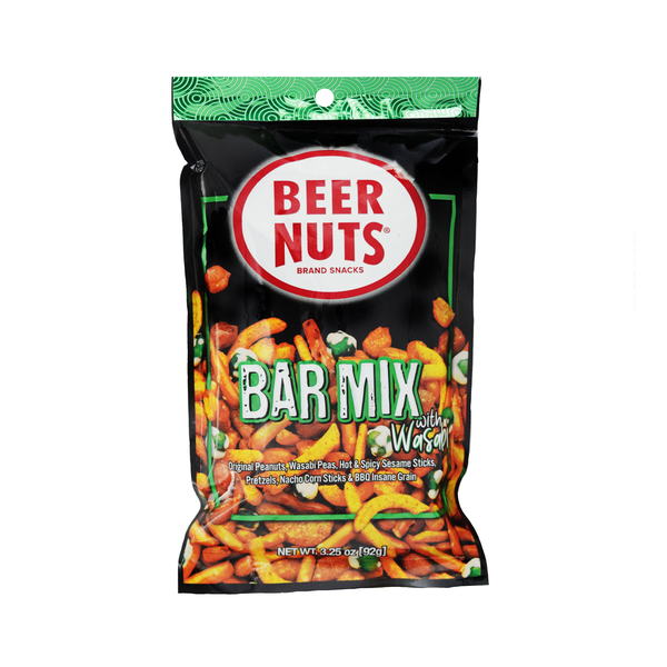Beer Nuts Brand Snacks Bar Mix With Wasabi Vpcase 3.25 Ounce Size - 48 Per Case.