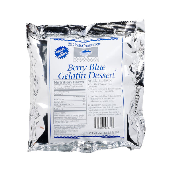 Chefs Companion Gelatin Berry Blue 24 Ounce Size - 12 Per Case.