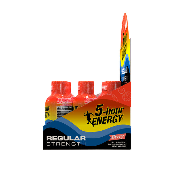 Hour Energy® Shot Regular Strength Berry Pack 1.93 Fluid Ounce - 216 Per Case.
