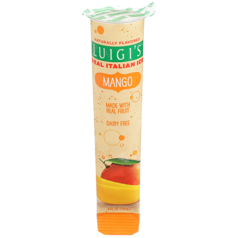 Luigi Mango Real Italian Ice Tube 4 Fluid Ounce - 24 Per Case.
