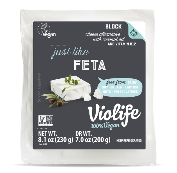 Violife Vegan Just Greek Feta Block Pound 2.65 Pound Each - 8 Per Case