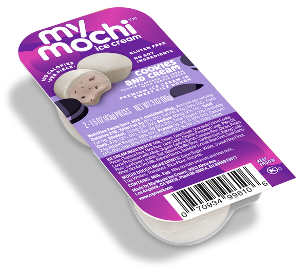 Mymochi Mochi Ice Cream Cookies & Creme 1.5 Ounce Size - 12 Per Case.