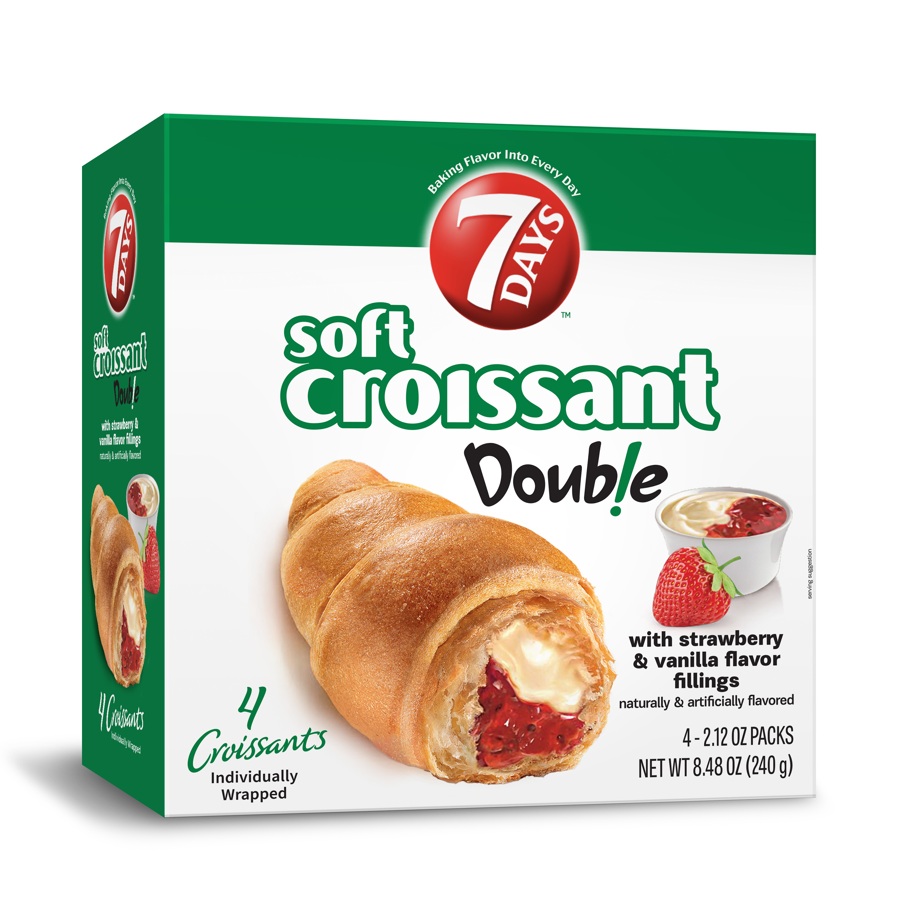 Days Multipack Croissant Strawberry Vanilla 8.48 Ounce Size - 4 Per Case.