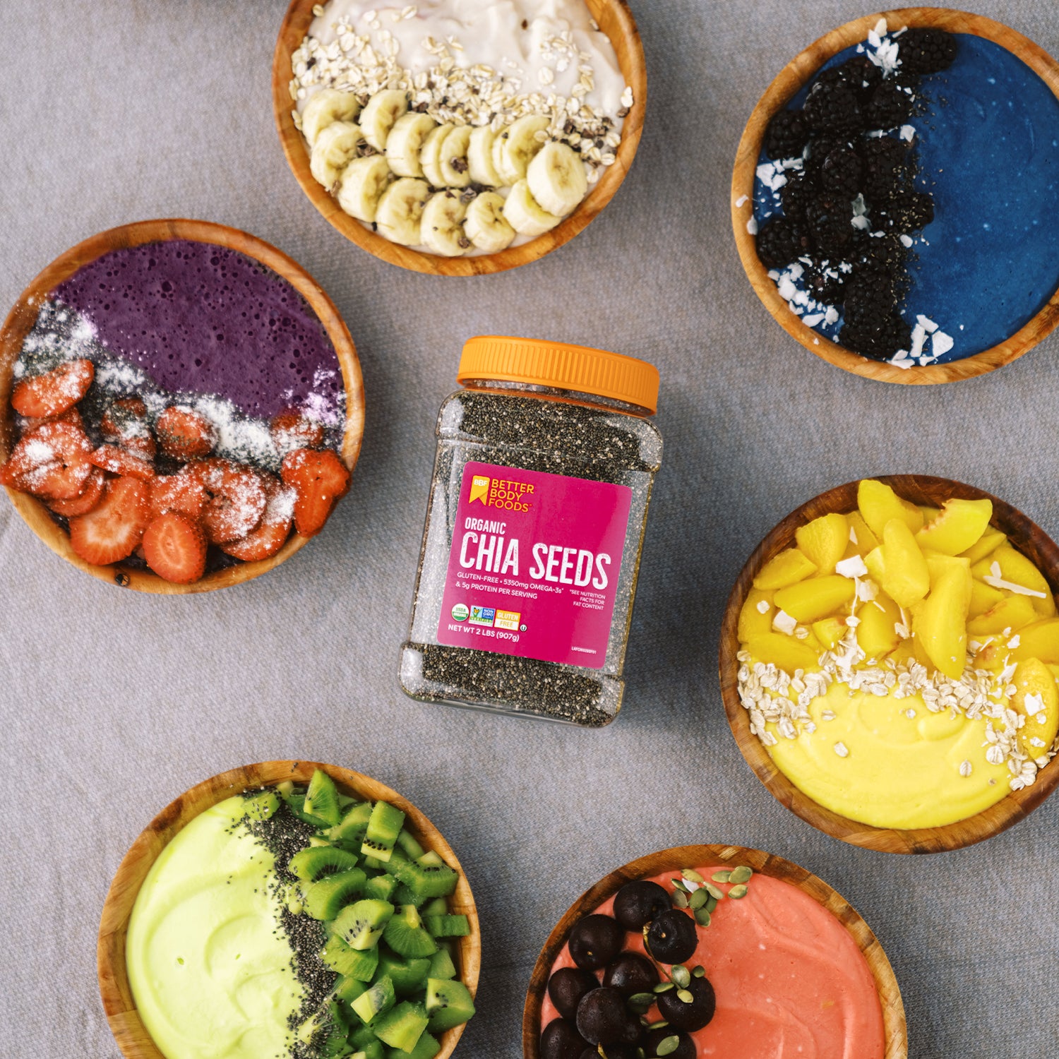 Betterbody Foods Organic Chia Seeds 2 Pound Each - 6 Per Case.