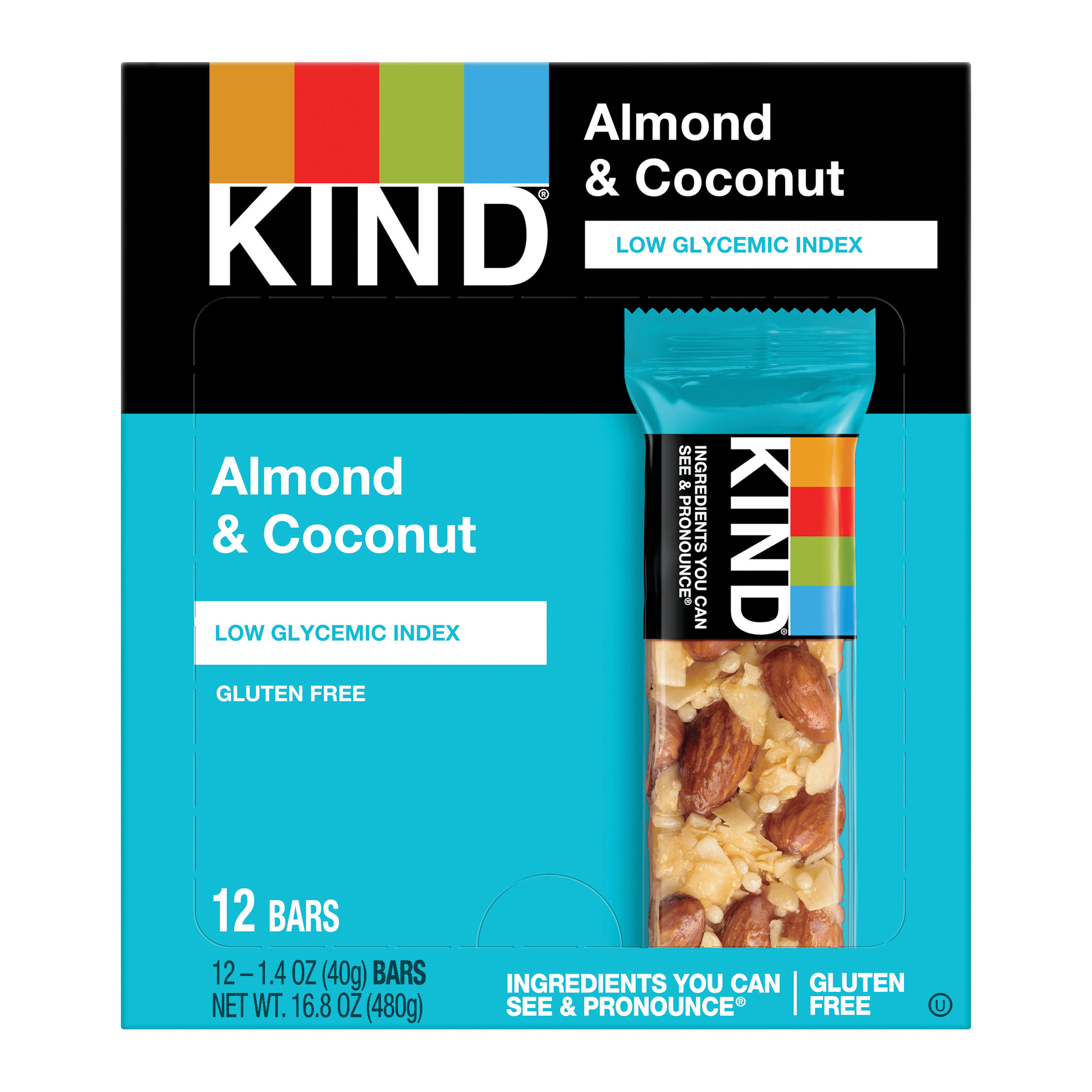 Kind Healthy Snacks Almond Coconut Bar 1.4 Ounce Size - 72 Per Case.