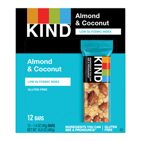 Kind Healthy Snacks Almond Coconut Bar 1.4 Ounce Size - 72 Per Case.