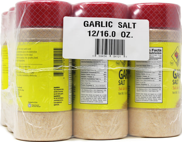 Lowes Garlic Salt 16 Ounce Size - 12 Per Case.