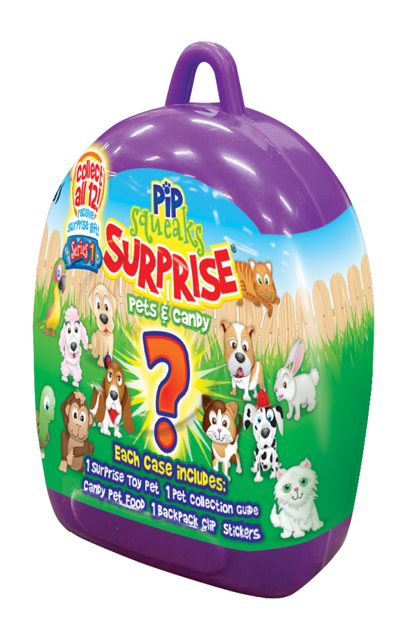 Pip Squeaks Surprise Collectible Surprise Pets And Candy Display Carton 0.4 Ounce Size - 60 Per Case.