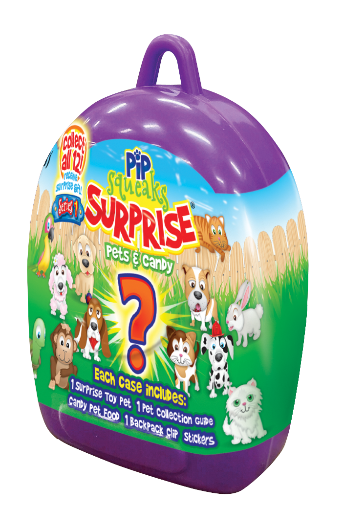 Pip Squeaks Surprise Collectible Surprise Pets And Candy Display Carton 0.4 Ounce Size - 60 Per Case.