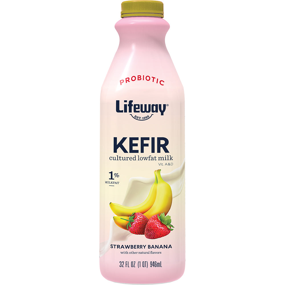 Strawberry Banana Low Fat Kefir 32 Fluid Ounce - 6 Per Case.