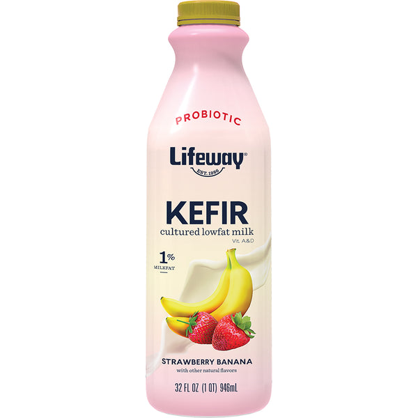 Strawberry Banana Low Fat Kefir 32 Fluid Ounce - 6 Per Case.
