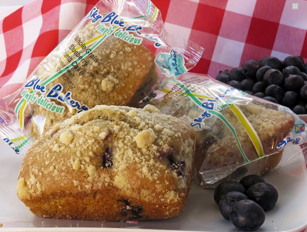 Sky Blue Foods Blueberry Crumb Loaf Whole Grain 3 Ounce Size - 72 Per Case.