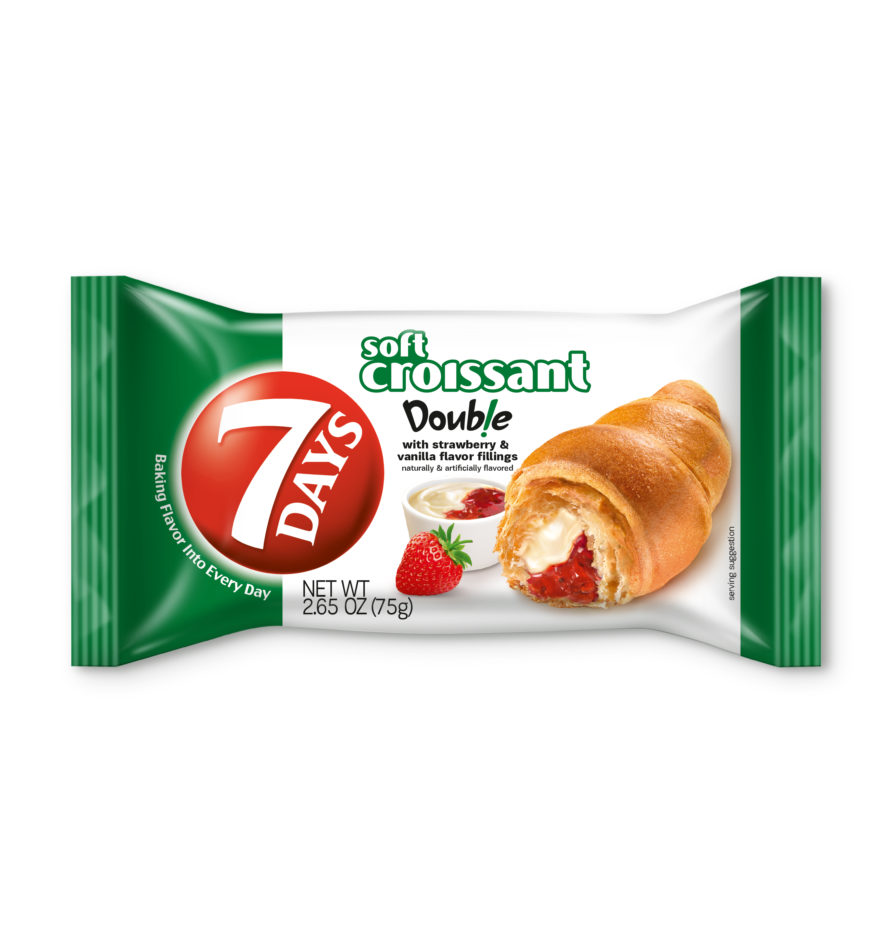 Days Soft Croissant Strawberry & Vanilla 2.65 Ounce Size - 24 Per Case.