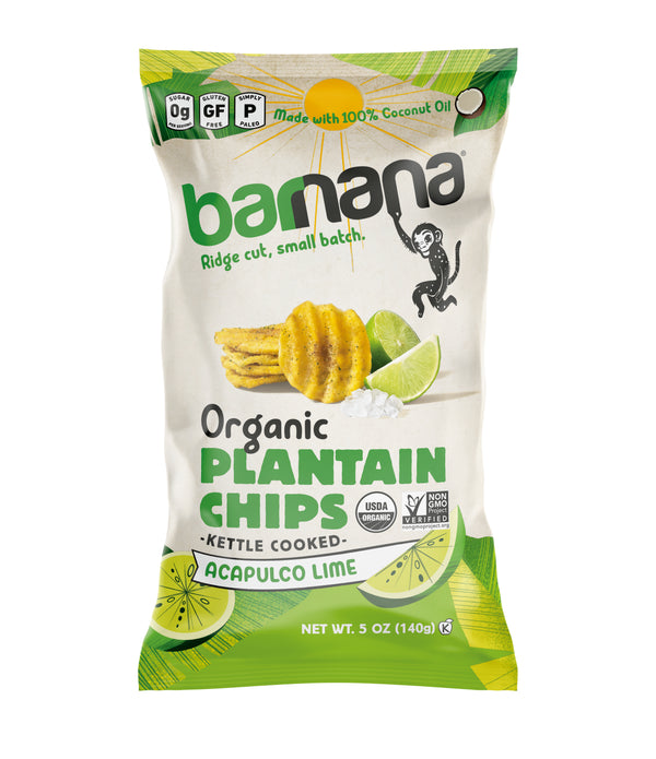 Barnana Lime Plantain Chips 5 Ounce Size - 6 Per Case.