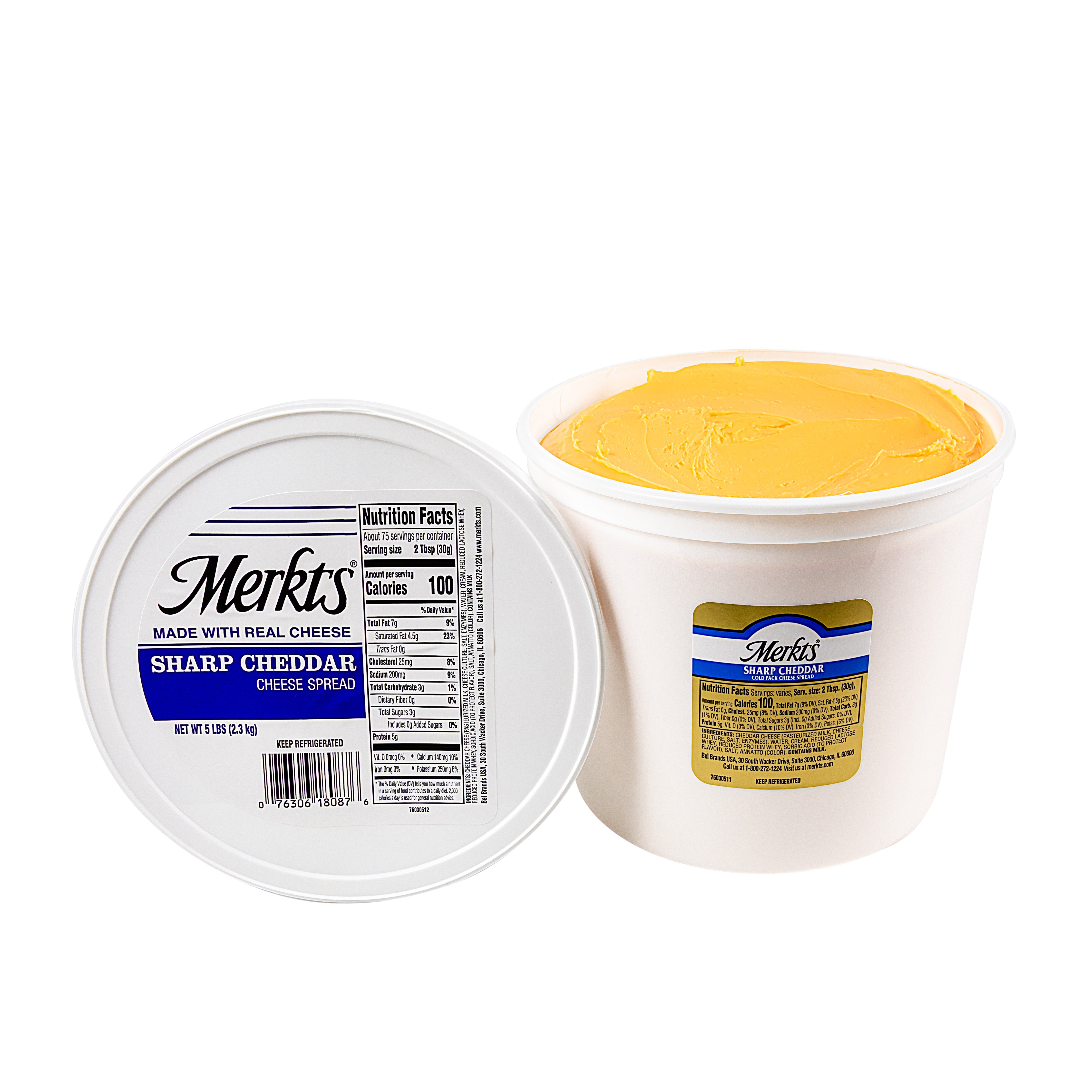 Merkts Cheese Sharp Cheddar 5 Pound Each - 2 Per Case.
