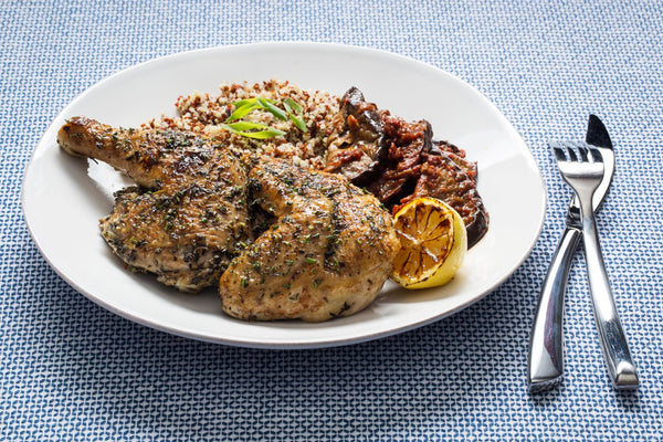 Half Chicken With Thyme Salt & Pepper 1 Count Packs - 18 Per Case.