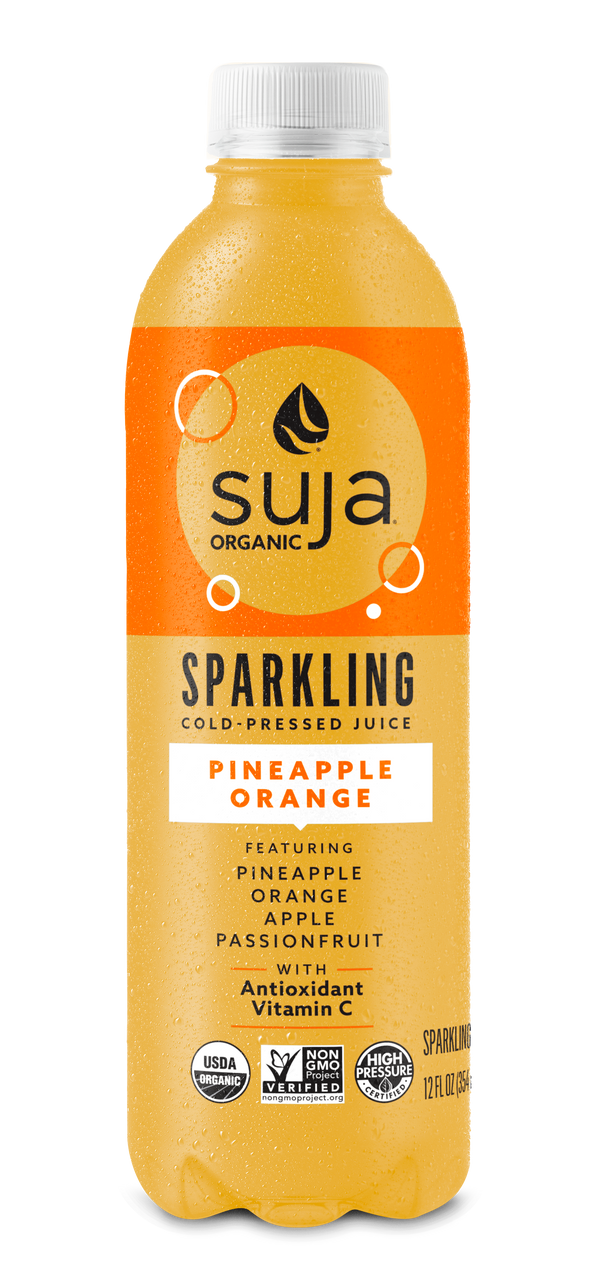 Suja Juice Sparkling Pineapple Orange 12 Fluid Ounce - 6 Per Case.