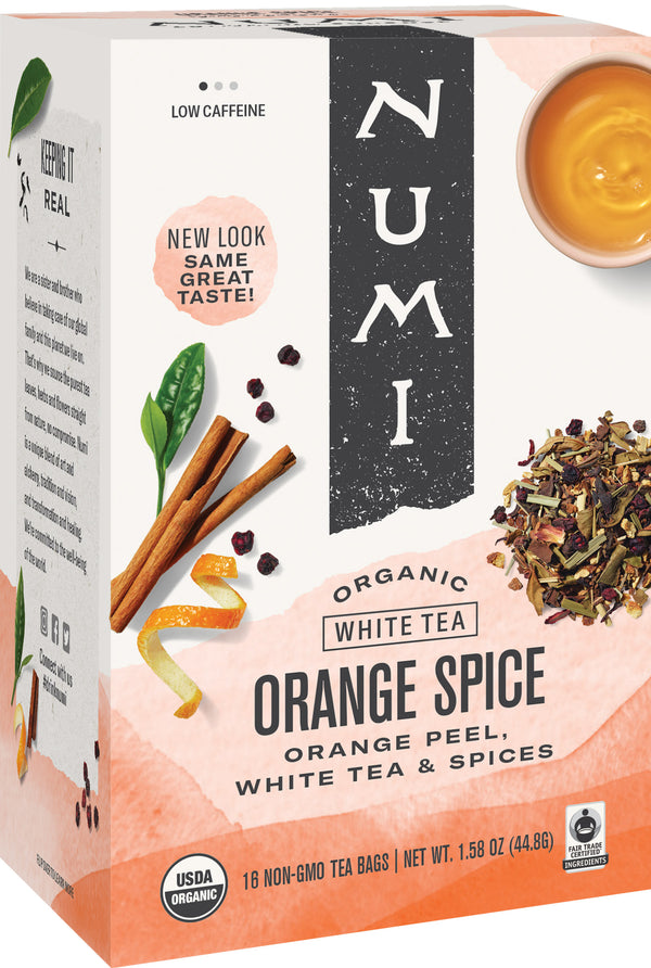 Numi Orange Spice White Tea 16 Count Packs - 6 Per Case.