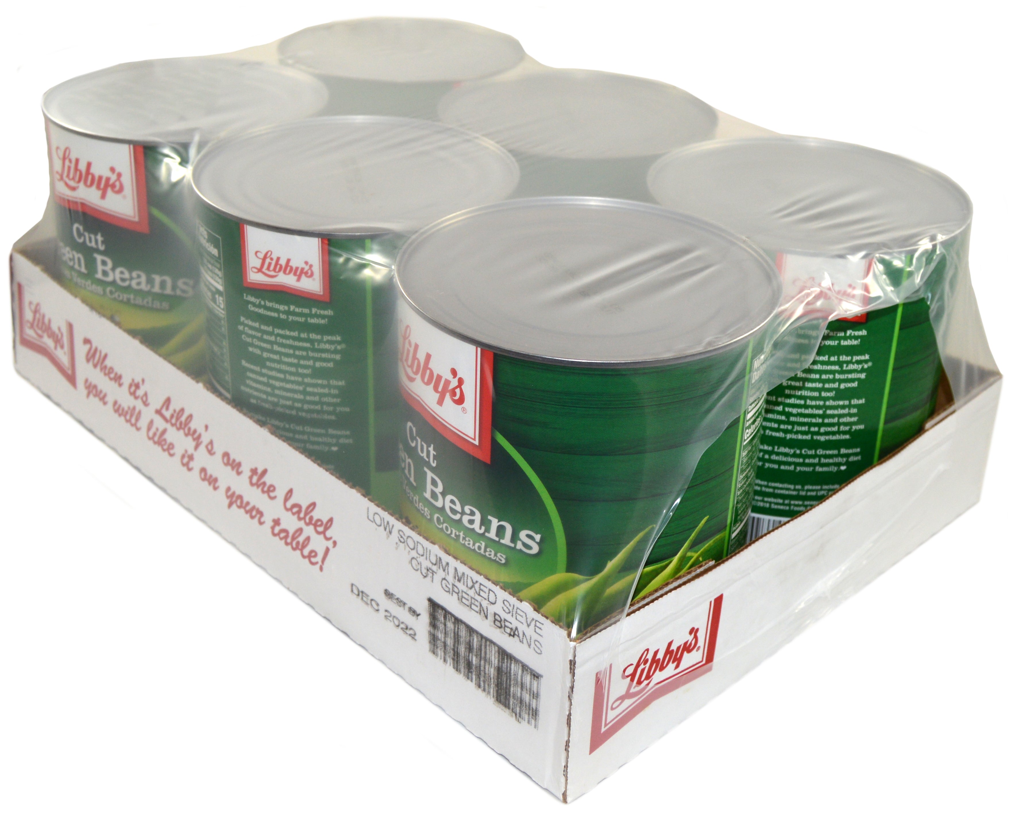 Libby Green Bean Cut Mix Sieve Low Sodium 101 Ounce Size - 6 Per Case.
