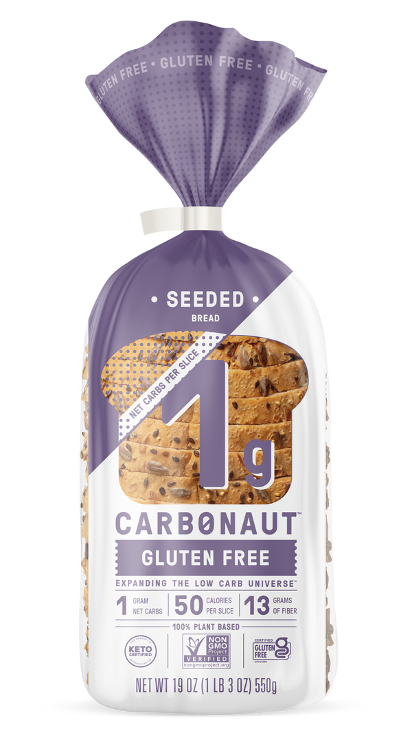 Carbonaut Seeded Gluten Free Bread Low Carb 19 Ounce Size - 8 Per Case.