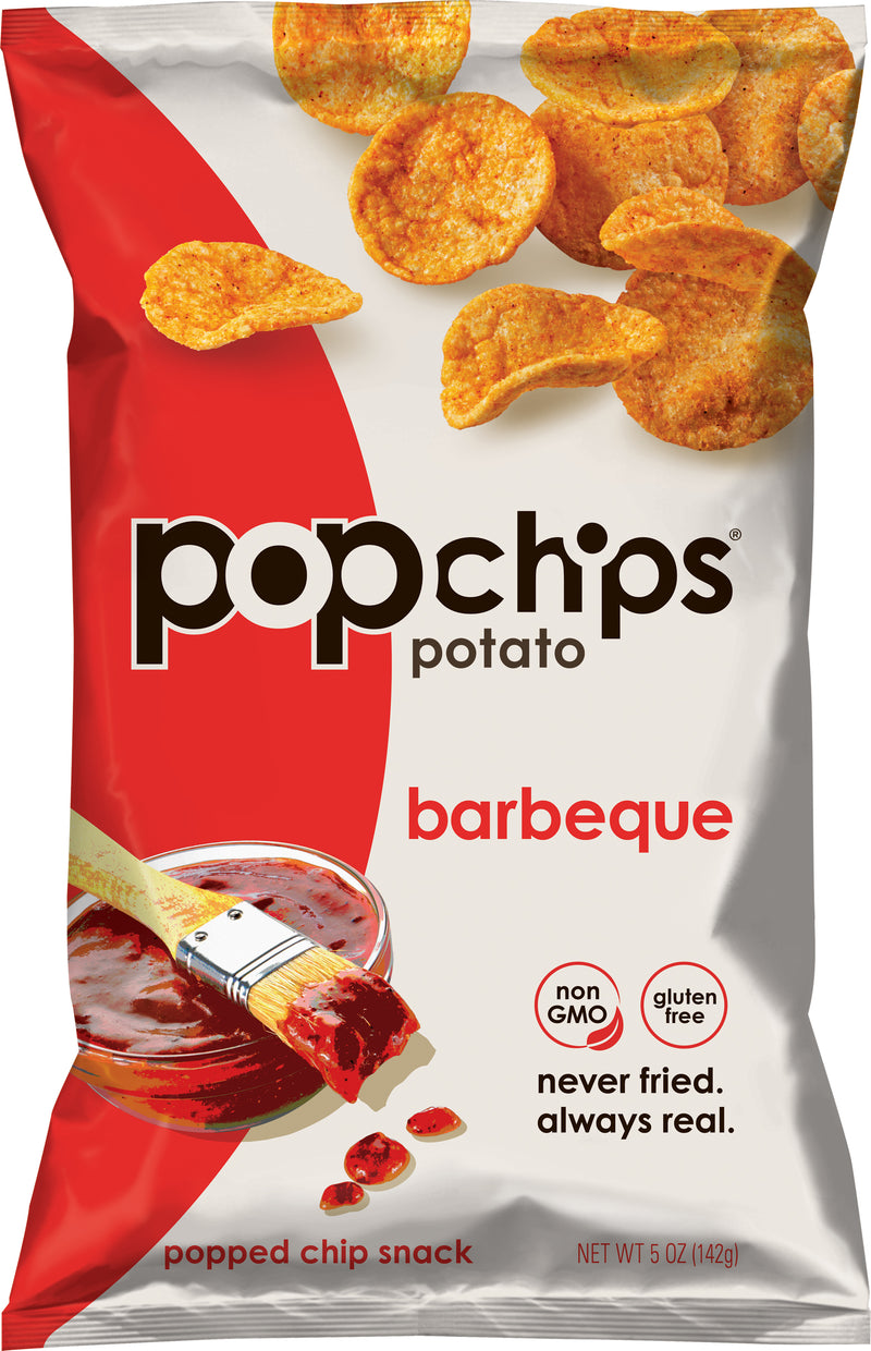 Popchips BBQ Potato Chip Snack 5 Ounce Size - 12 Per Case.