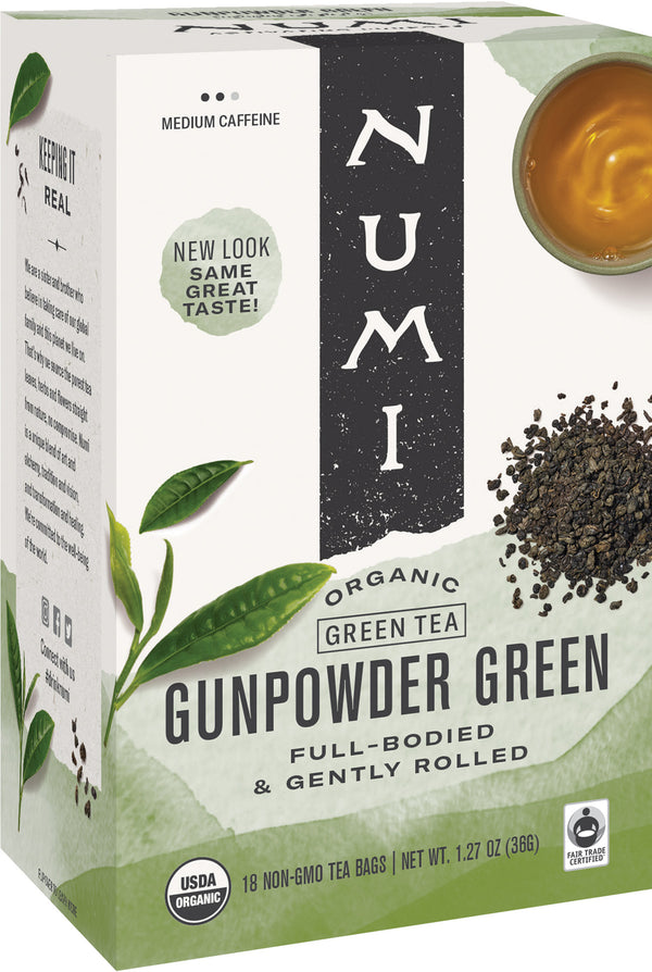 Numi Gunpowder Green Tea 18 Count Packs - 6 Per Case.