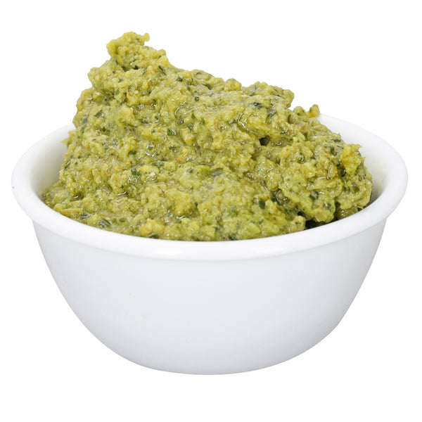 A Frozen Intense Blend Of Jalapenos Parsley Garlic And Spices In A Vegetable Oil Base 1 Pound Each - 4 Per Case.