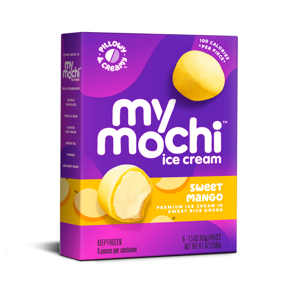 Mymochi Mango Mochi Ice Cream 6 Count Packs - 12 Per Case.