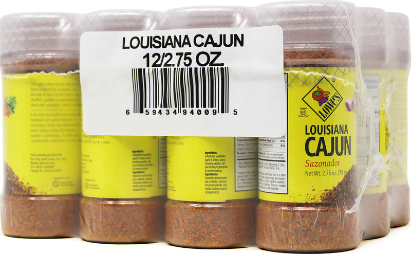 Lowes Cajun Louisiana 2.75 Ounce Size - 12 Per Case.