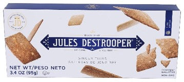 Jules Destrooper Ginger Thins 3.4 Ounce Size - 12 Per Case.