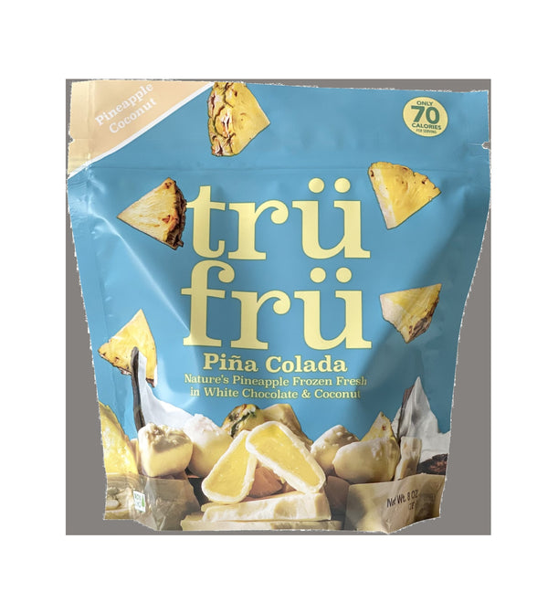 Tru Fru Hyper Chilled Grab & Share Frozen Pineapple In White Chocolate 8 Ounce Size - 6 Per Case.