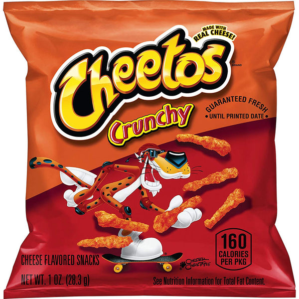 Cheetos Crunchy Cheese Flavored Snacks Plastic Bag 1 Ounce Size - 104 Per Case.