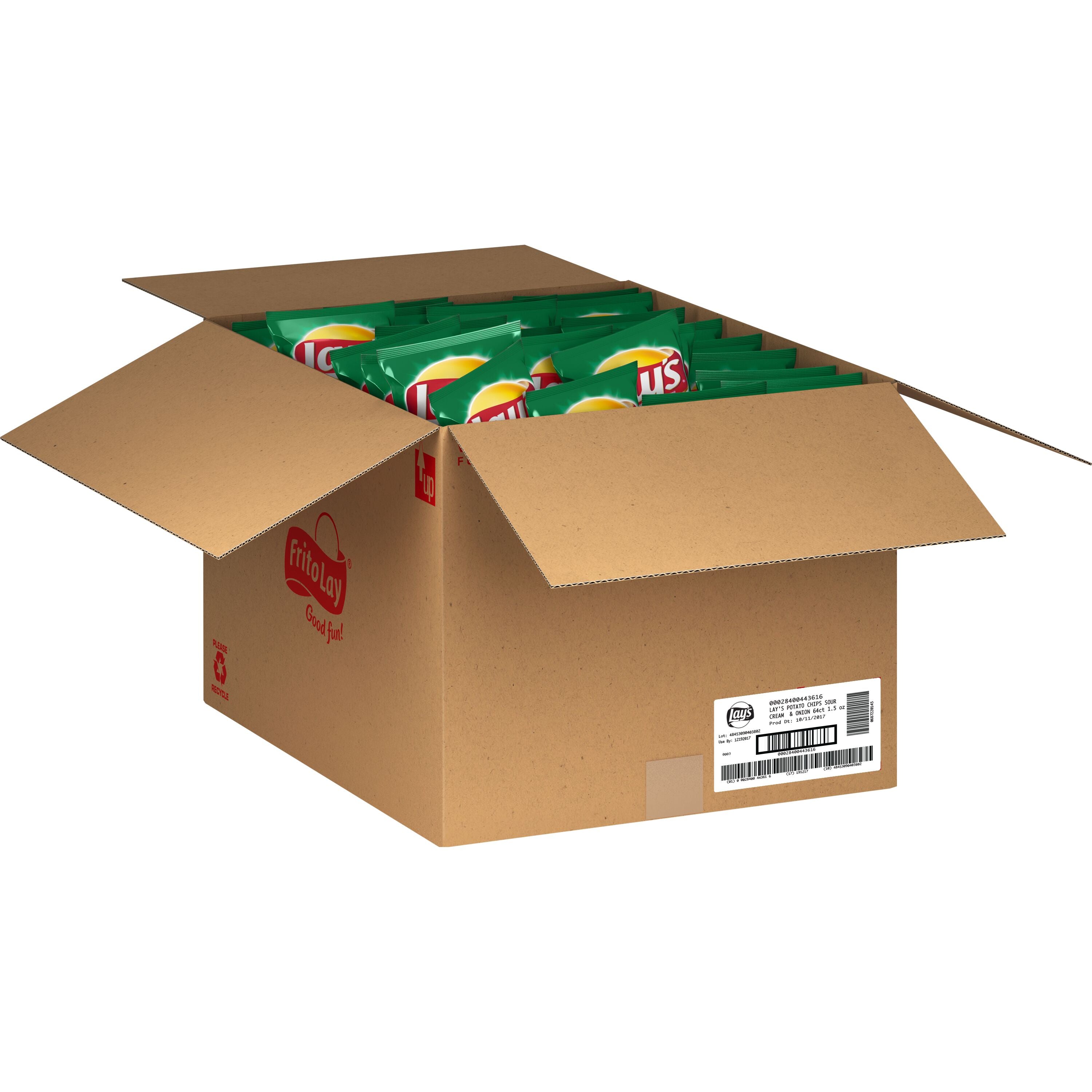 Lay's Potato Chips Sour Cream & Onion 1.5 Ounce Size - 64 Per Case.
