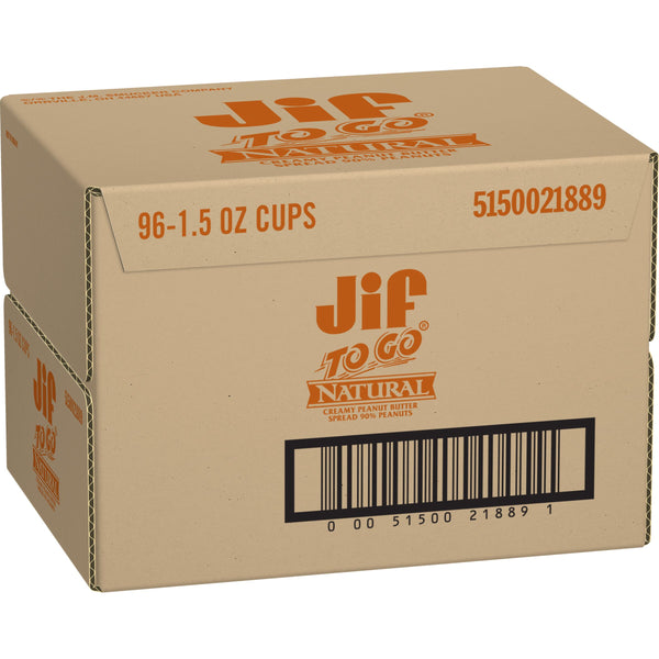 Jif Natural Peanut Butter To Go 1.5 Ounce Size - 96 Per Case.